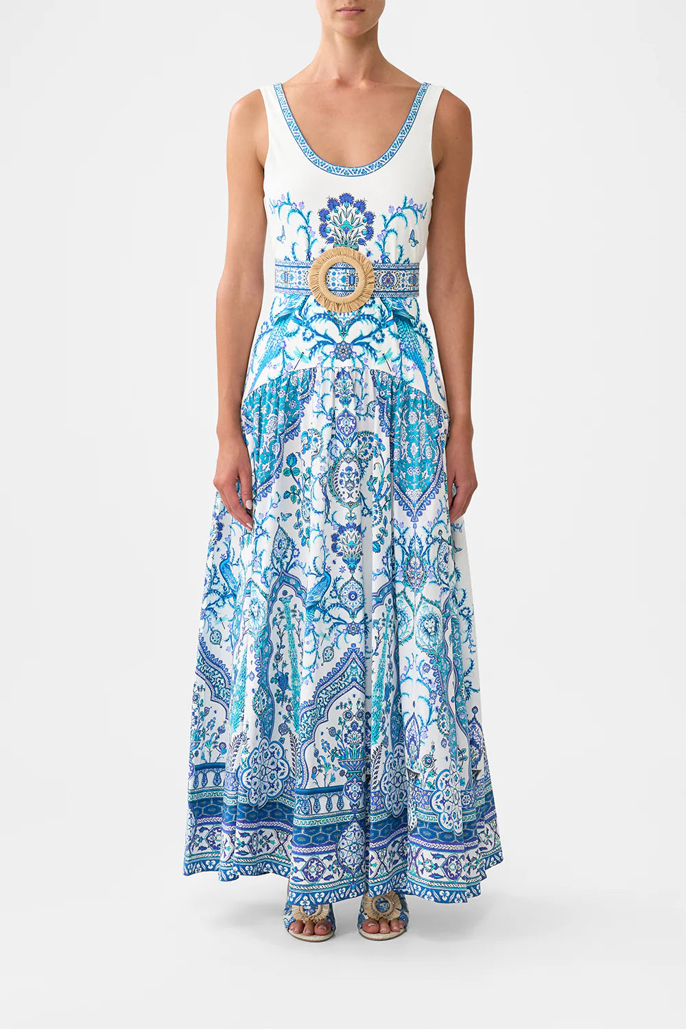 Jersey Tank Dress w Contrast Skirt