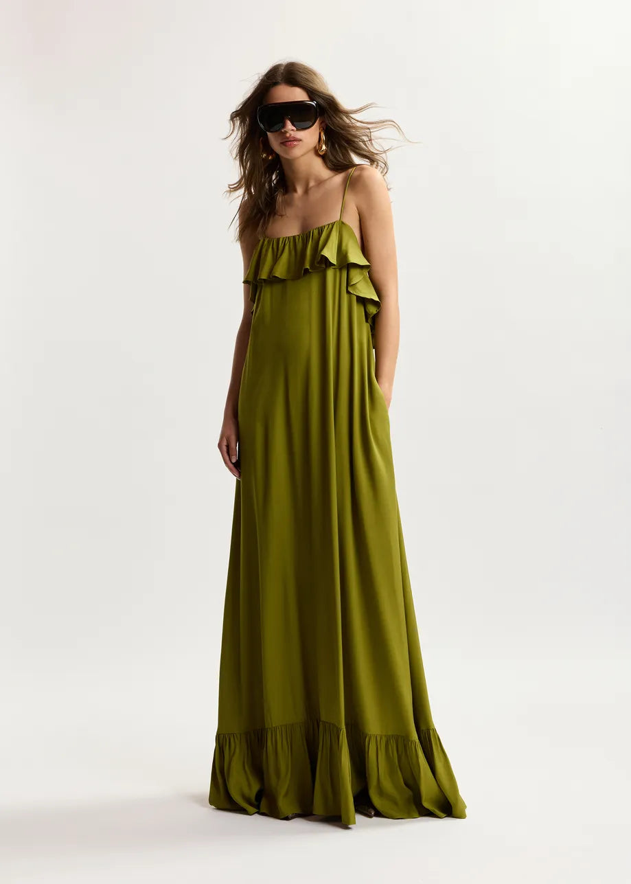 Jeste Ruffled Maxi Dress