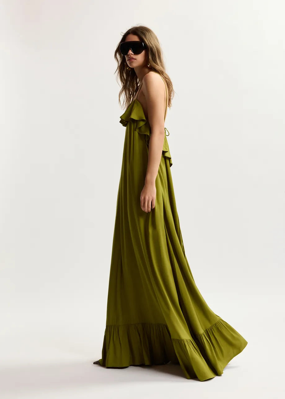 Jeste Ruffled Maxi Dress