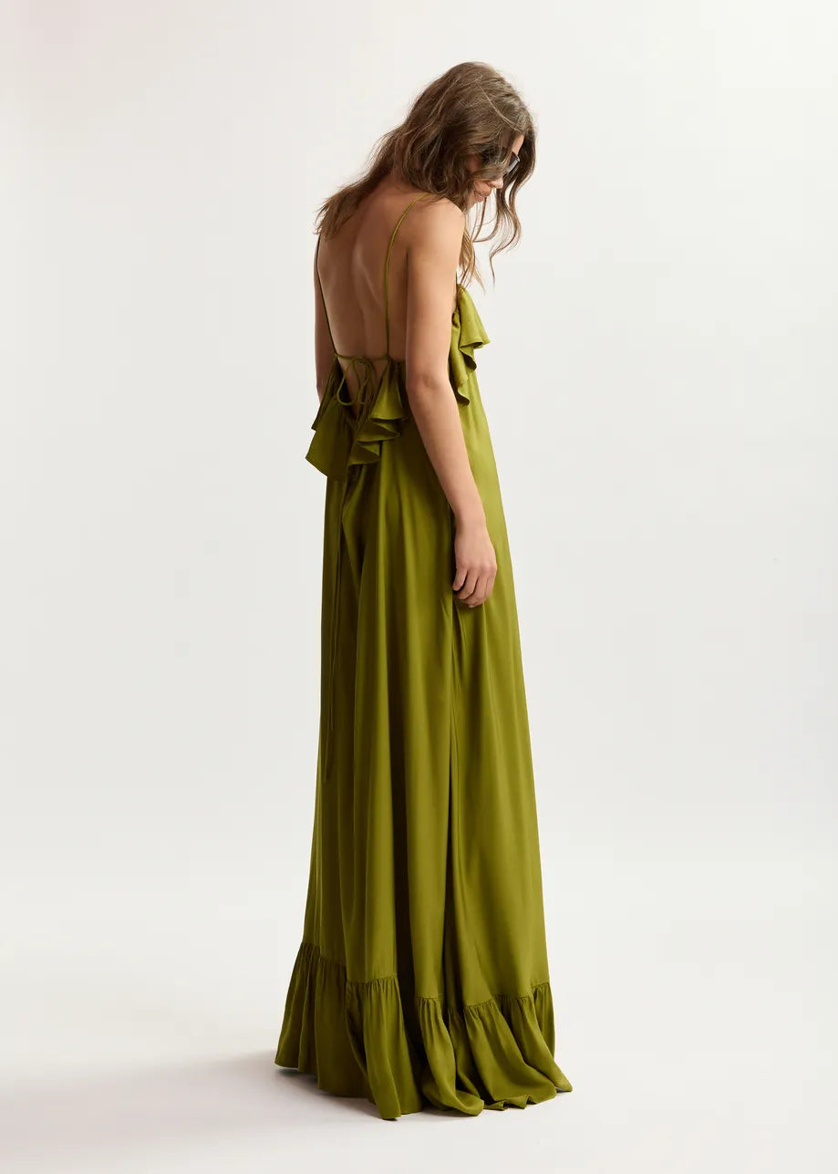 Jeste Ruffled Maxi Dress