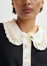 Jewelry Knit Polo Top