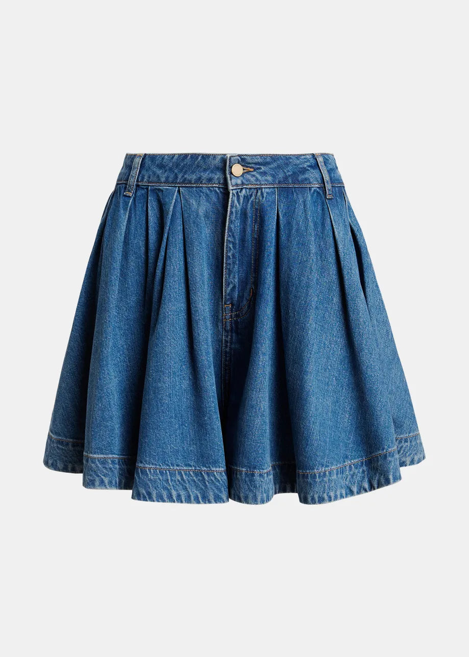 Joss Flared Denim Shorts