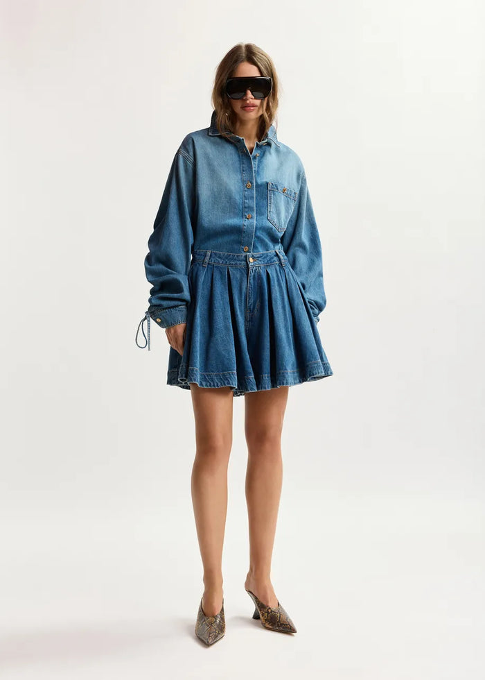 Joss Flared Denim Shorts