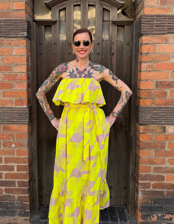 Joyce Belted Strapless Dress