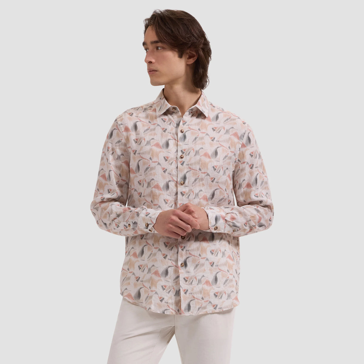 Julian Abstract Leaf Print Shirt