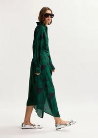 Kamila Tropical Print Shirt Dress