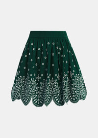 KARTER Embroidered Cotton Skirt
