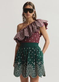 KARTER Embroidered Cotton Skirt