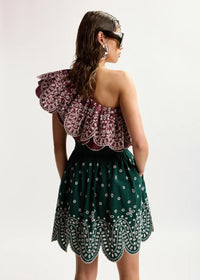 KARTER Embroidered Cotton Skirt