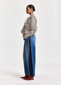 Panelled Barrel-Leg Jeans
