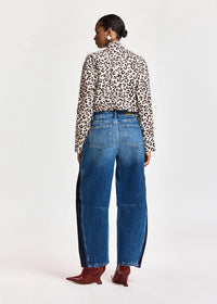 Panelled Barrel-Leg Jeans