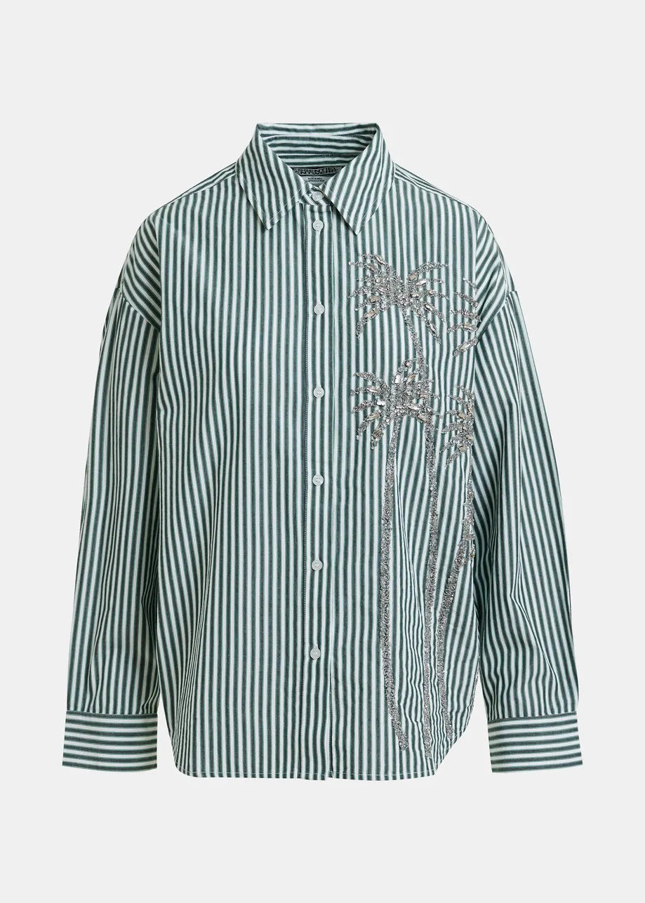 KASPER Oversized Striped Cotton Shirt