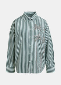 KASPER Oversized Striped Cotton Shirt