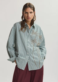 KASPER Oversized Striped Cotton Shirt