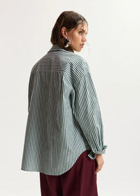 KASPER Oversized Striped Cotton Shirt