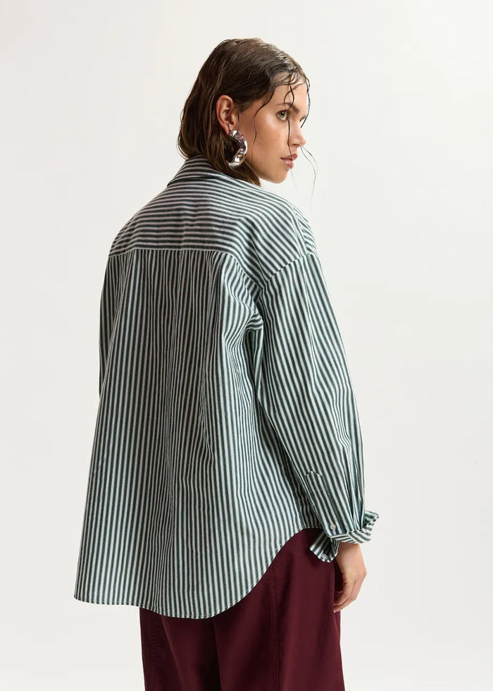 KASPER Oversized Striped Cotton Shirt