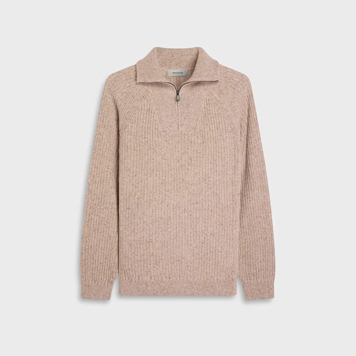 Rib-Knit Quarter-Zip Sweater