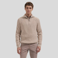 Rib-Knit Quarter-Zip Sweater
