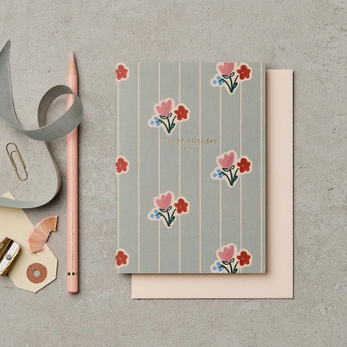 Wallpaper Posy Bday Card