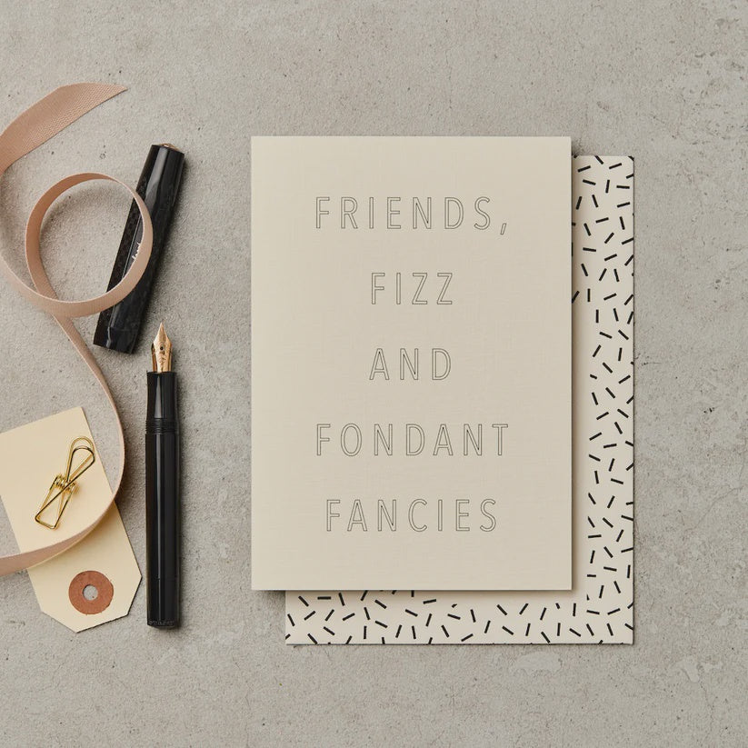 Friends, Fizz & Fondant Fancies Card