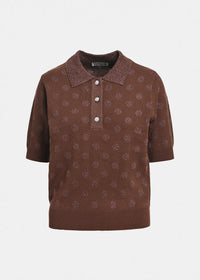 Polka-Dot Jacquard Knit Polo