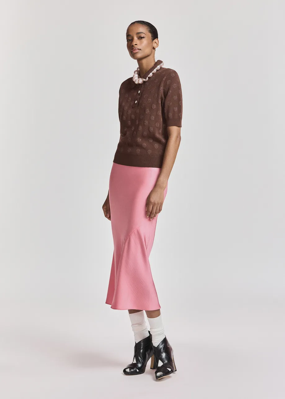 Polka-Dot Jacquard Knit Polo