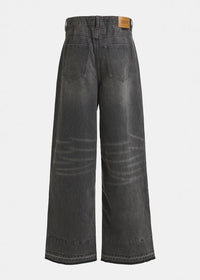 Dual-Fabric Wide-Leg Pants