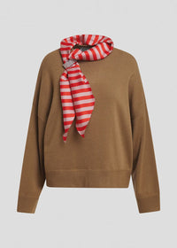 Sweater with Embellished Scarf Detail
