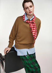 Sweater with Embellished Scarf Detail