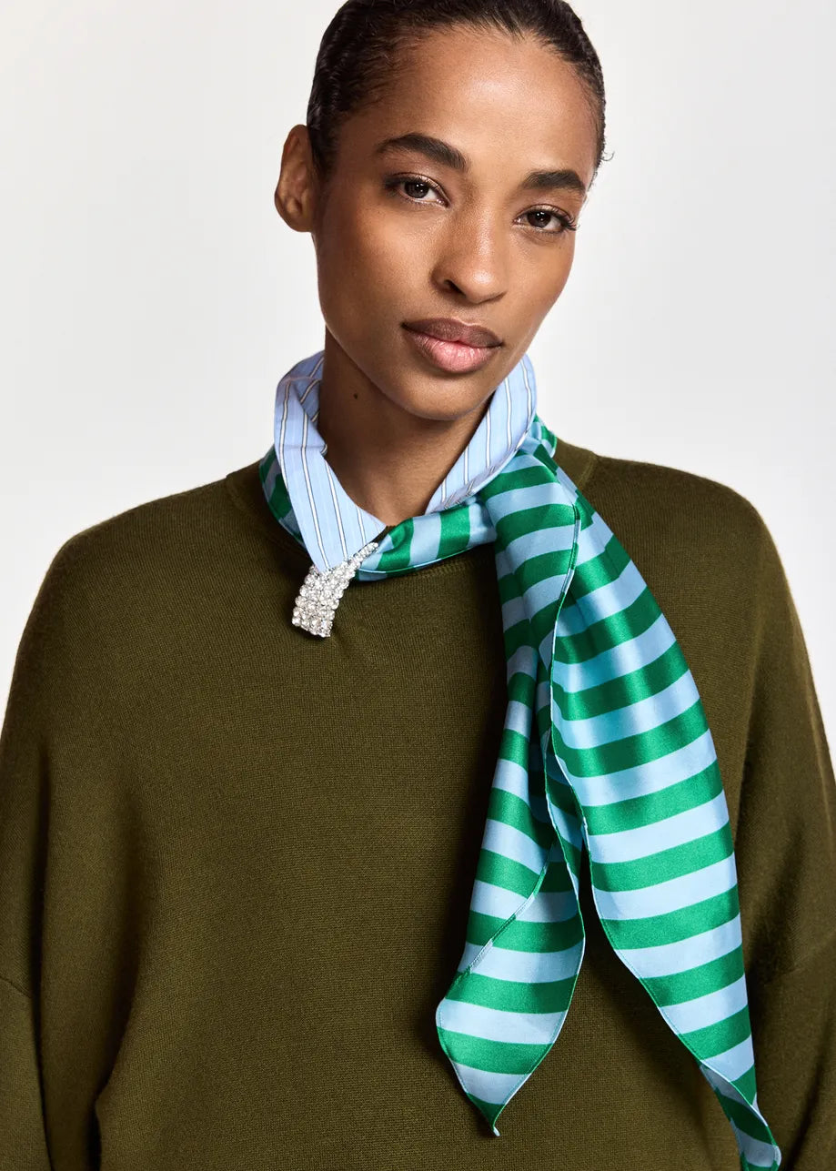 Sweater with Embellished Scarf Detail