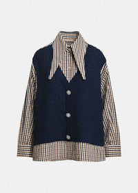 Layered Knit Vest Shirt