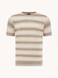 Knitted Melange Stripe Shirt