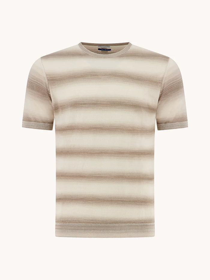 Knitted Melange Stripe Shirt