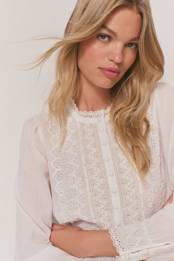 Larine Pearl-Embellished Blouse