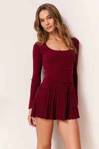 Lavender Stretch Pointelle Mini Dress