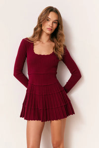 Lavender Stretch Pointelle Mini Dress