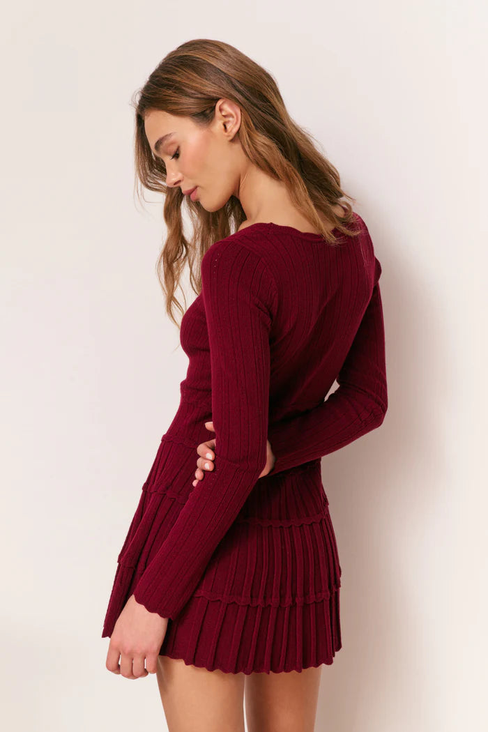 Lavender Stretch Pointelle Mini Dress