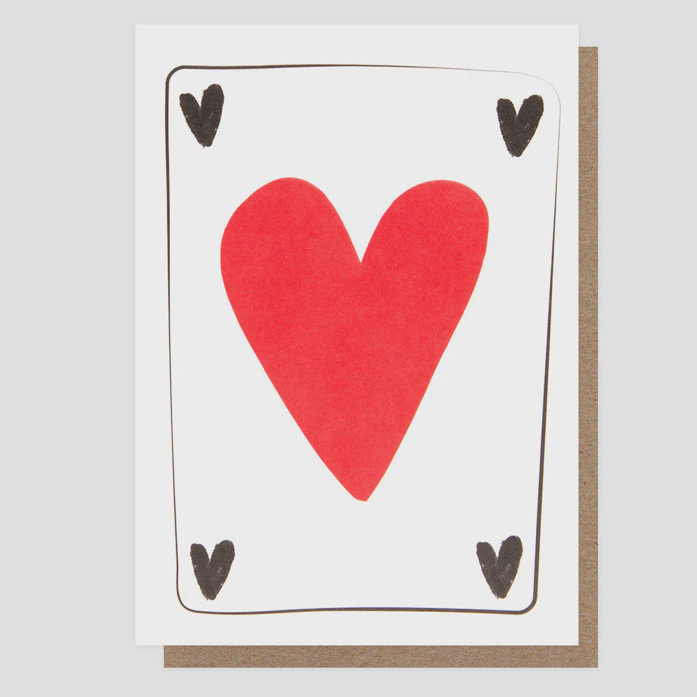 Red Heart Playing Card