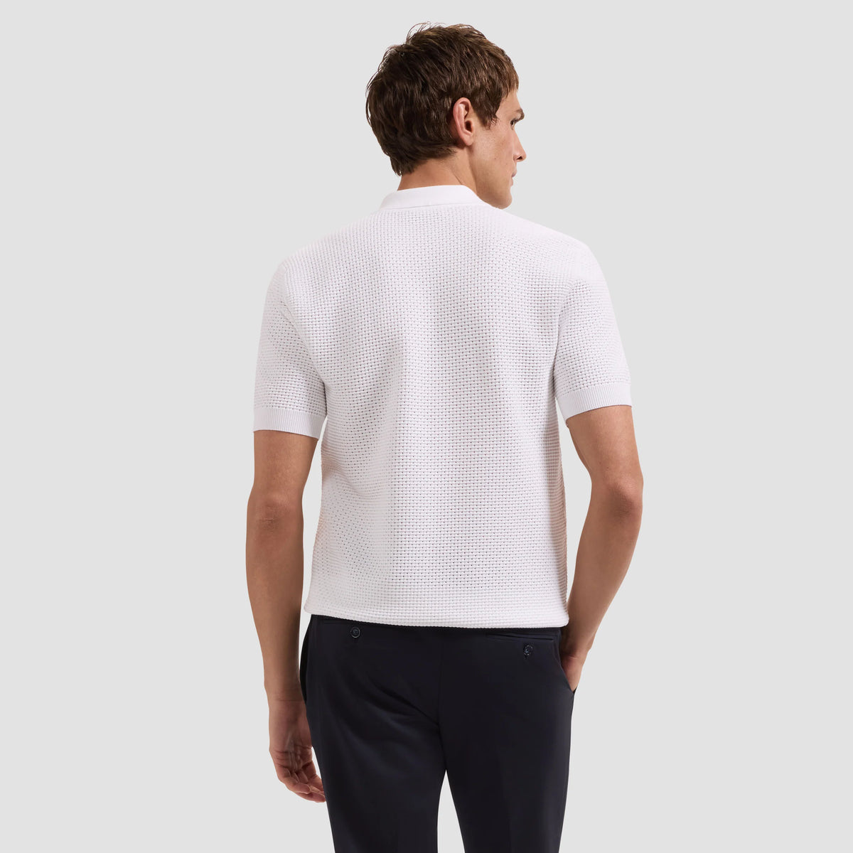 Lattice Johnny Collar Polo