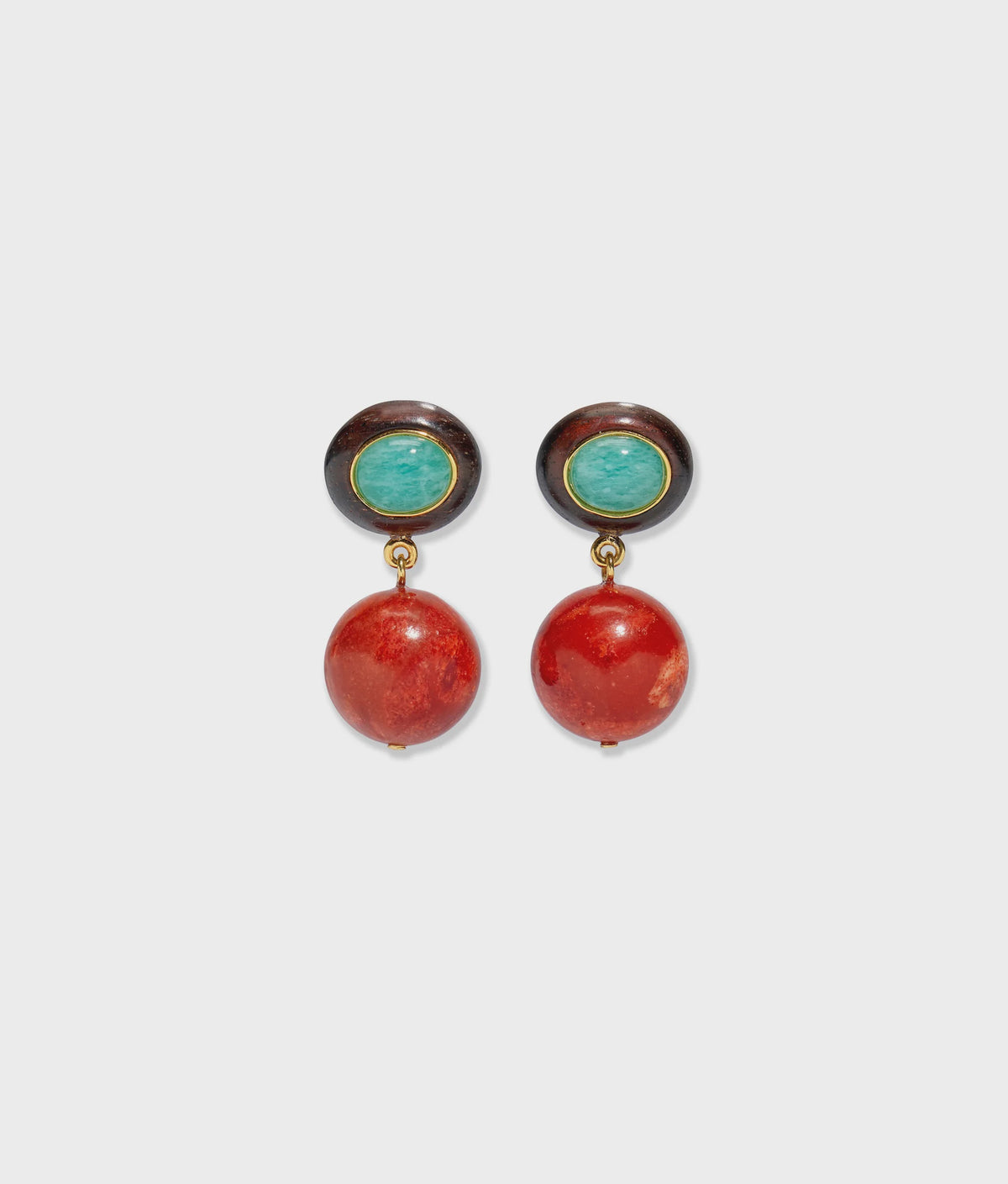 Laurel Earrings in Coral