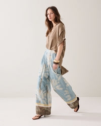 Lined Beach Print Trousers