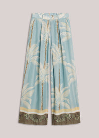Lined Beach Print Trousers