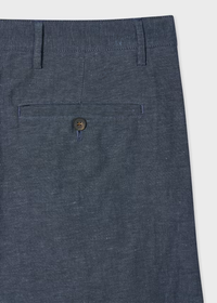 Linen-Cotton Pleated Shorts