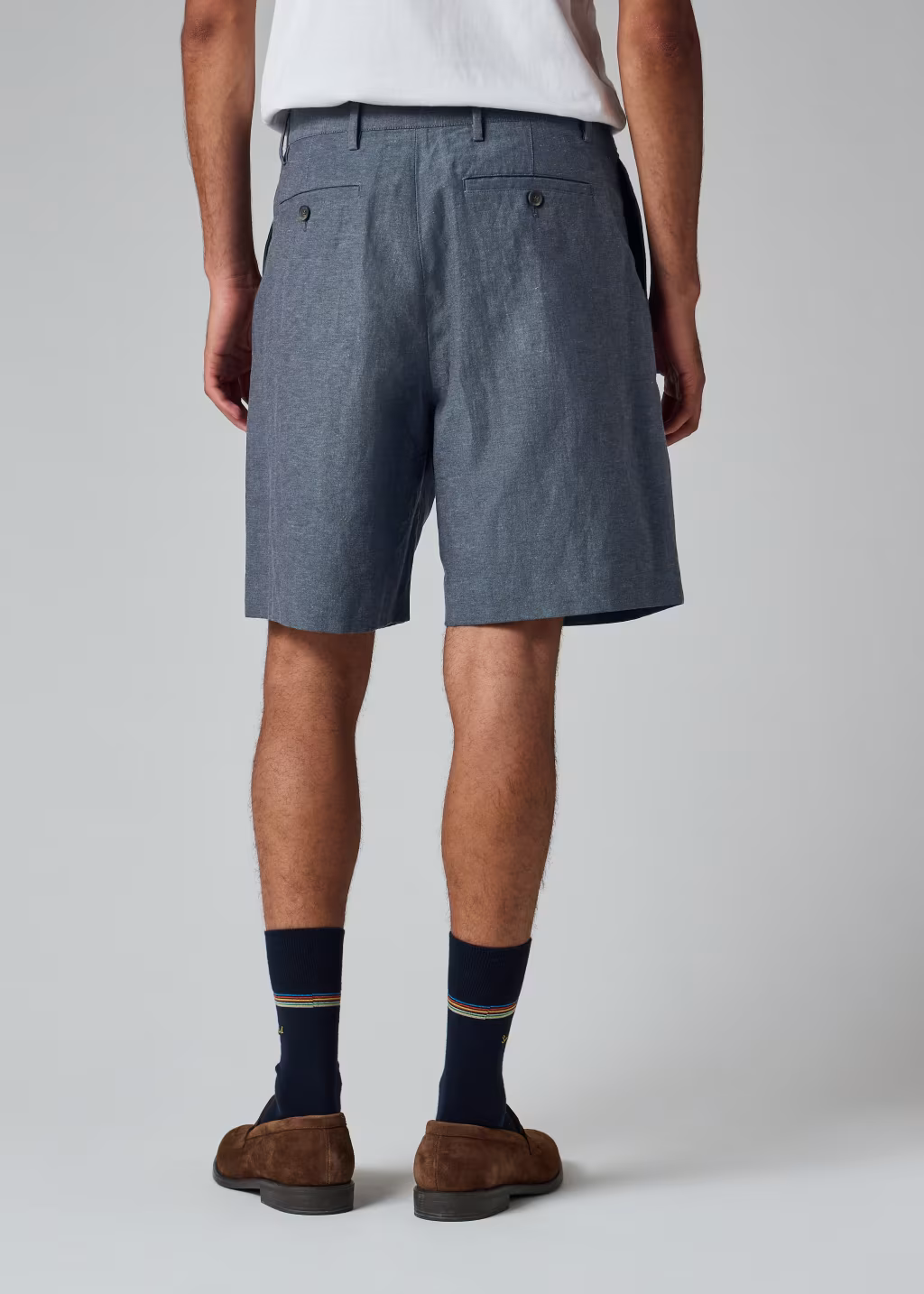 Linen-Cotton Pleated Shorts