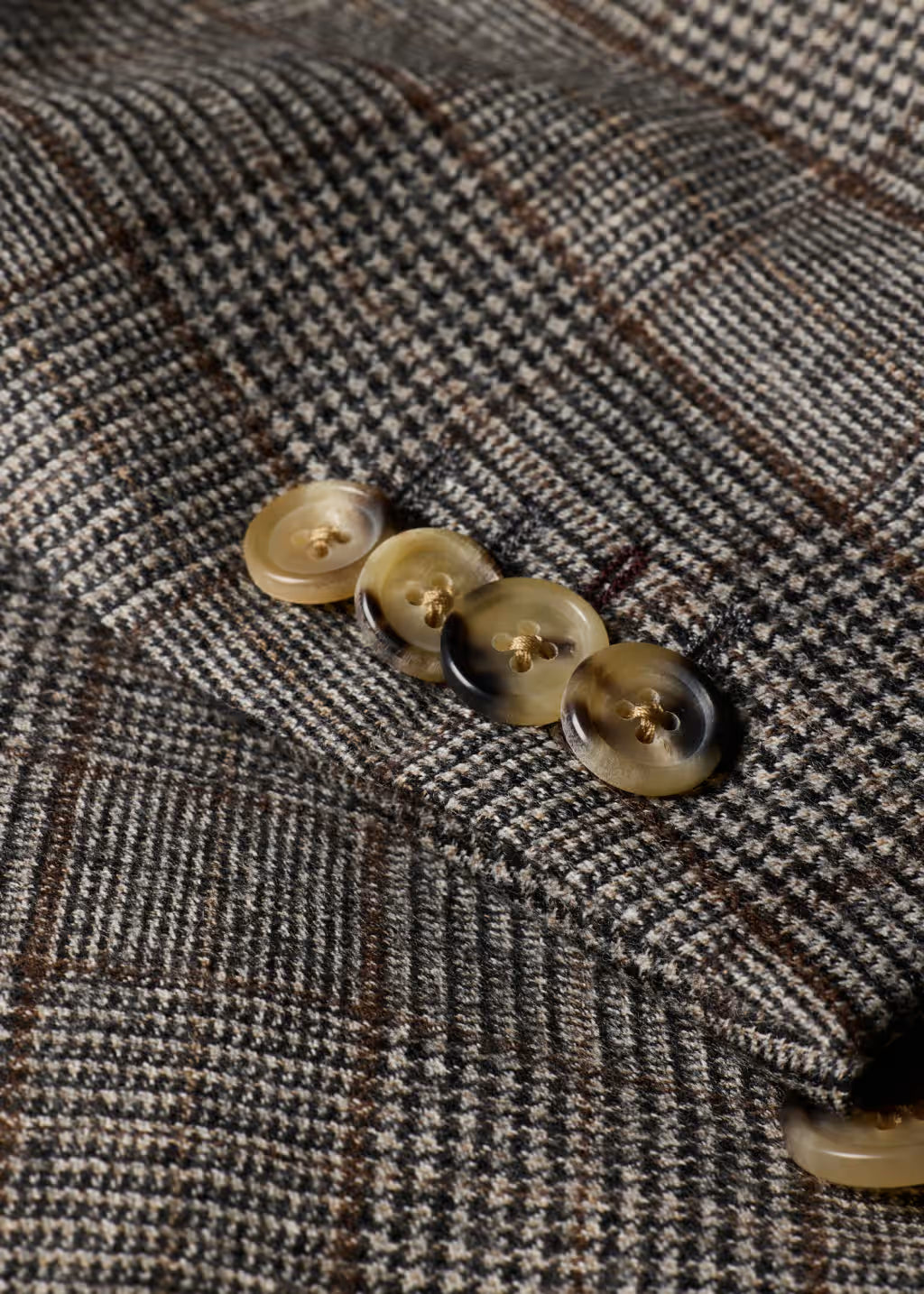 Grey Wool Houndstooth Check Blazer