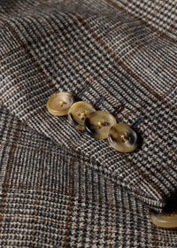 Grey Wool Houndstooth Check Blazer
