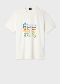 White 'PS Smudge' Print T-Shirt