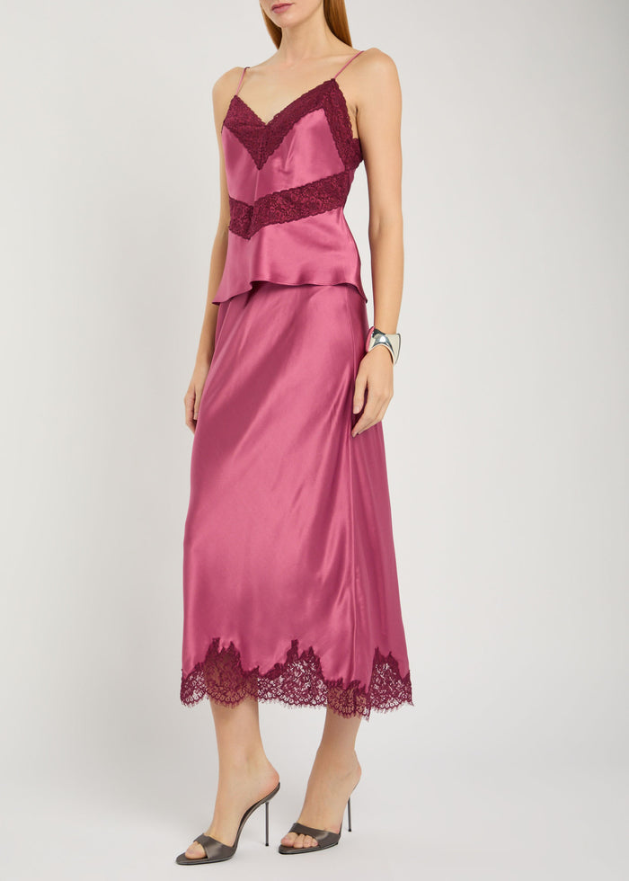 Malina Silk Midi Skirt