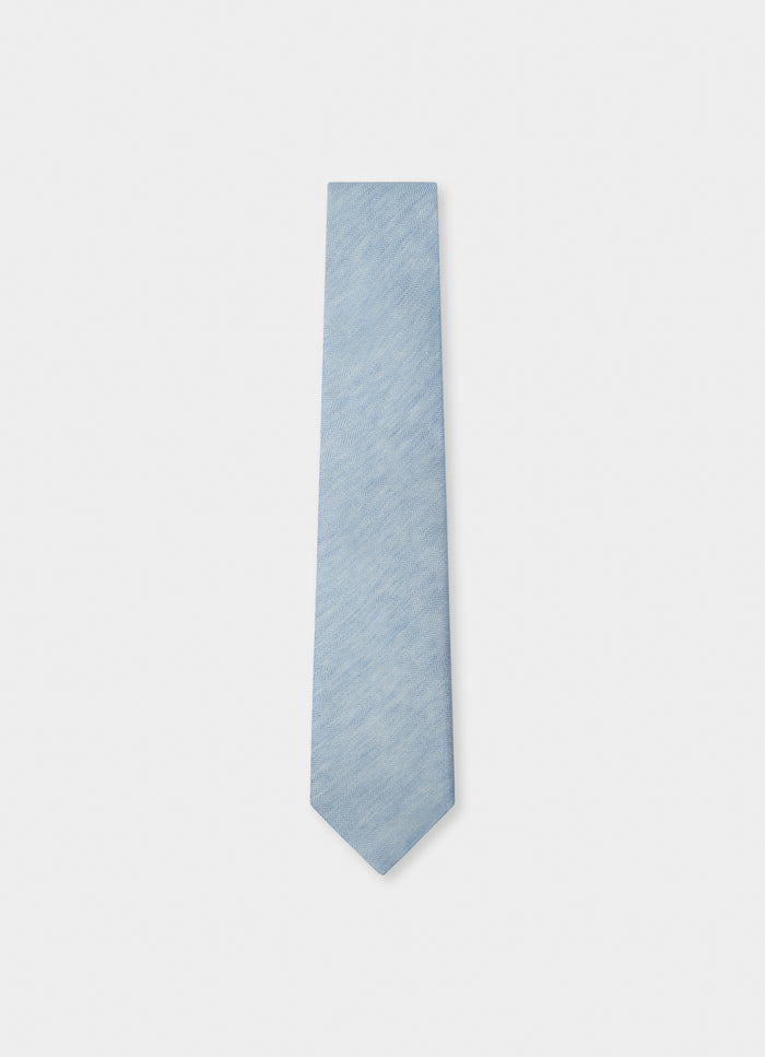Melange Herringbone Linen-Cotton Tie