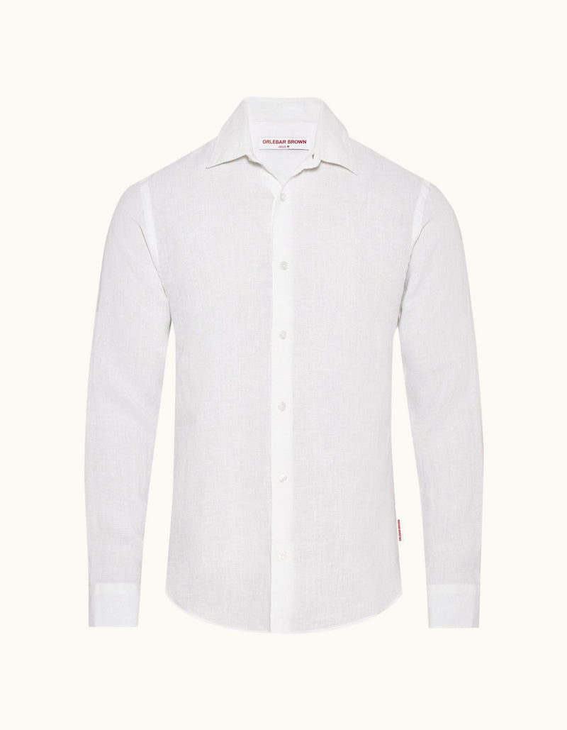 Men's GILES Linen Shirt - White